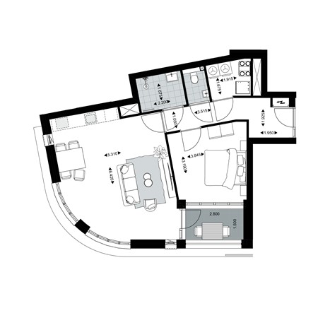 Floorplan - Rozenstraat Construction number F.101, 5014 AJ Tilburg